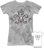 FC Football Club Manchester United Red Devils Crest Silver Juniors T-shirt Tee