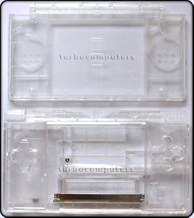 Crystal Clear Transparent - Nintendo DS Lite Complete Full Housing Shell Case Replacement Repair w/ Hinge Set