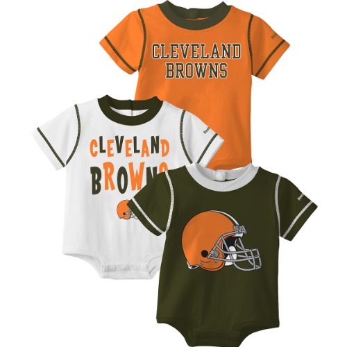 Reebok Cleveland Browns Newborn 3 Pc. Creeper Set 6-9 Months