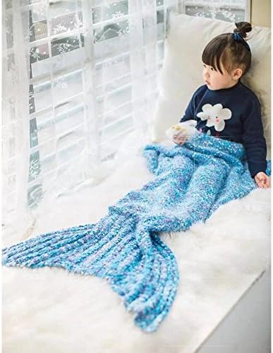 Namei Warm and Soft Blue Mermaid Tail Blanket for Adults, Air-Conditioner Blanket