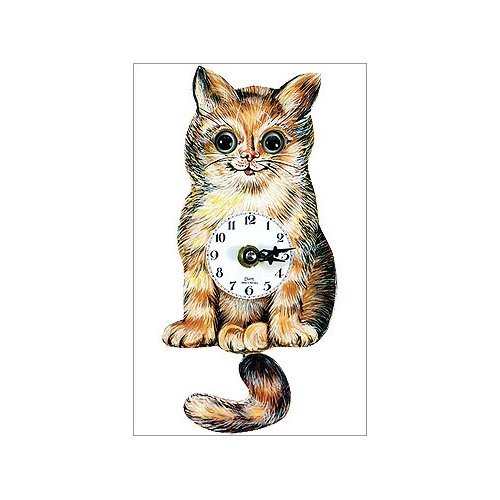 Black Forest Cat Clock Moving Tail