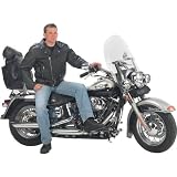 Diamond PlateTM Solid Genuine Leather Men's Belted Motorcycle Jacket - Medium