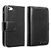 Insten® Wallet Leather Case compatible with Apple® iPhone 5C, Black