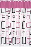 Pink and Black Geo Shower Curtain