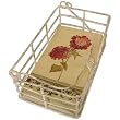 White Wrought Iron Guest Towel or Buffet Napkin Holder