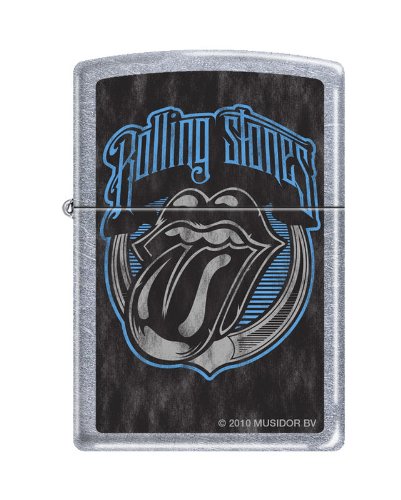 Zippo Rolling Stones Logo Brushed Chrome Lighter, 3652