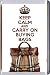 KEEP CALM and CARRY ON BUYING BAGS Fridge Magnet printed on an image of a Burberry Bag from our Keep Calm and Carry On series - an original Gift Idea.
