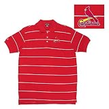 St. Louis Cardinals MLB Classic Pique Stripe Polo Shirt (Dark Red)