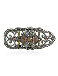 18kt Yellow Gold Diamond Pave Knuckle Ring Silver Womens Jewelry