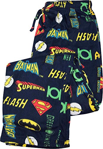DC Superfriends - Mens DC Comics Superheroes Microfleece Sleep Lounge Pant