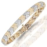 18 Kt Two Toned Diamond Pave Bangle