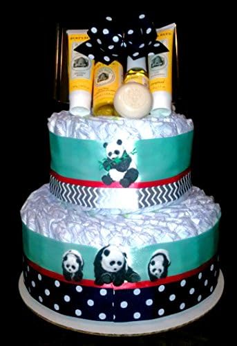 Panda Diaper Cake Theme and Burt's Bees Products for Babies Gifts New Born By Little Kg Dreams