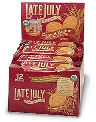 Late July Organic Peanut Butter Sandwich Crackers, 1.3-Ounce Pouches in 12-Count Boxes (Pack of 4)