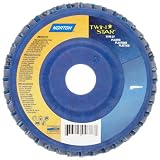 Norton Twinstar Abrasive Flap Disc, Type 27, Round Hole, Plastic Backing, Ceramic/Zirconia Alumina