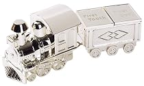 Elegant Baby Silver Plated Train Bank With Tooth & Curl Car