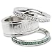 Ladies Stainless Steel Boston Celtics Stacked Ring Set Ladies Stainless Steel Boston Celtics Stacked Ring Set