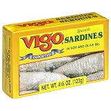 Vigo Sardines in Oil, 4.375-Ounce Cans (Pack of 10)