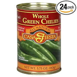 Casa Fiesta Whole Green Chilies, 5.75-Ounce Cans (Pack of 24)