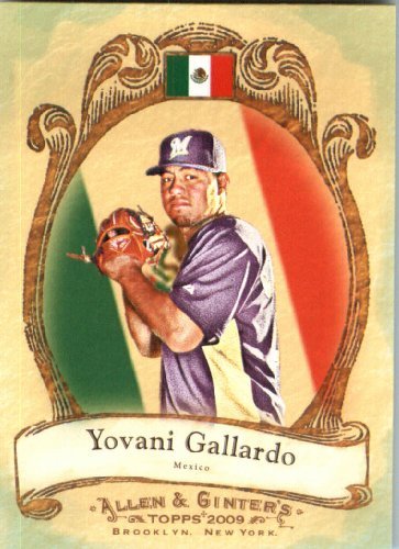 2009 Topps Allen & Ginter National Pride Baseball Card #NP36 Yovani Gallardo Milwaukee Brewers - MINT Condition - Shipped In Protective ScrewDown Display Case!