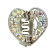 Hair Clip - H53 - Open Heart set with Swarovski (tm) Crystal Stones ~ All Clear AB Iridescent