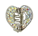 Hair Clip - Heart - All Clear AB Crystal (53)