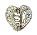 Hair Clip - H53 - Open Heart set with Swarovski (tm) Crystal Stones ~ All Clear AB Iridescent