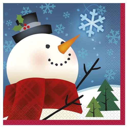 16 Count Joyful Snowman Cocktail Napkins