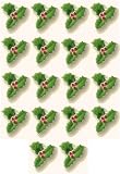 Holly Cakes, Cupcakes, Cookies - #14303 Holly Leaves Shaped Edible Hard Sugar Decorations (18 pcs)