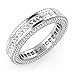 Metal Factory Sz 6 Sterling Silver 925 Princess Cut Cubic Zirconia CZ Milgrain Eternity Band Ring