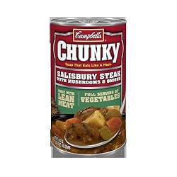 Campbell's Chunky Salisbury Steak With Onions & Mushrooms Easy Open, 18.8-Ounce Cans (Pack of 12)