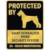 PROTECTED BY " GIANT SCHNAUZER HOME SECURITY SYSTEM " PARKING SIGN DOG