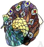 Review A.S.A.R.  / Peacock Leaded Stained Glass Accent Table Lamp