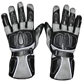REFLECTIVE LEATHER POLY MESH BIKE SPORT GLOVES Grey