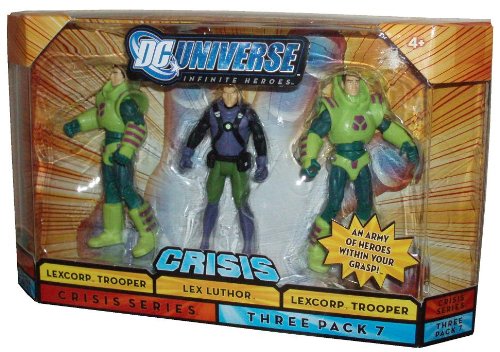  Mattel DC Universe Infinite Heroes Crisis Series Action Figure Three Pack: Lex Luthor and Lexcorp Troopers
