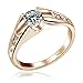 [Fashion Series] Yoursfs Unique 18k Rose Gold Plated 2ct solitaire Cubic Zirconia CZ Valentine's Day Gift Ring