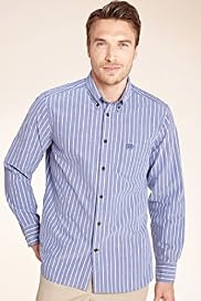 XXXL Blue Harbour Pure Cotton Slim Fit Striped Shirt