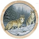 Set of Four Wolf Pair Coasters - Style TSRM4