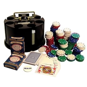 Wood Poker Rack With Professional Chips