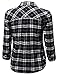 Awesome21 Women's Flannel Plaid Checker Roll Up Sleeves Button Down Shirt