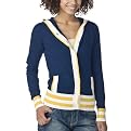 Juniors' Mossimo Supply Co. Button-Up Hoodie - Navy/White/Daffodil Stripe