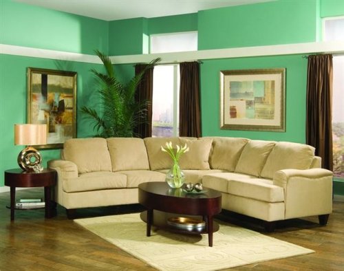 Marcus Charles of London Arm Sectional Sofa in a Soft Beige Velvet Finish