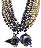 NFL St Louis Rams Team Medallion, Mini-Helmet and Mardi-Gras Bead Set