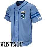 MLB Majestic Kansas City Royals Cooperstown Throwback Heater Jersey - Light Blue (X-Large)