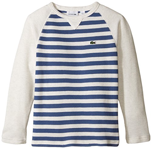 Lacoste Little Boys' Long Sleeve Waffle Striped Raglan Tee Shirt Lacoste Little Boys' Long Sleeve Waffle Striped Raglan Tee Shirt