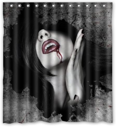 66"(W) x 72"(H) - Dark Gothic Shower Curtain 100% Waterproof Polyester Bathroom Curtain,Shower Rings Included