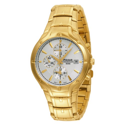 Pulsar Men's PF3686 Alarm Chronograph Gold-Tone Stainless Steel Watch