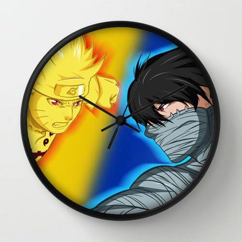 Bleach Naruto Naruto Vs Ichigo Crossover Naruto Shippuden Black Frame 10 Inch Wall Decoration Wall Clock