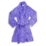 Capelli New York - Womens Leopard Print Fleece Robe, Purple