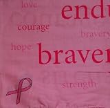 Breast Cancer Awareness Pink Ribbon Bandana/ Headwrap, Words of Hope, Bravery, Love, Courage, Strength and Endurance, Pink and Hot Pink/ Magenta Badanna,