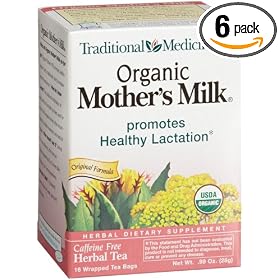 Traditional Medicinals Organic Mother's Milk Herbal Tea, 16-Count Wrapped Tea Bags (Pack of 6)